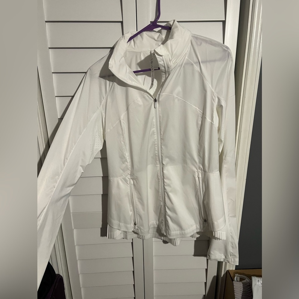 White Lululemon rain jacket